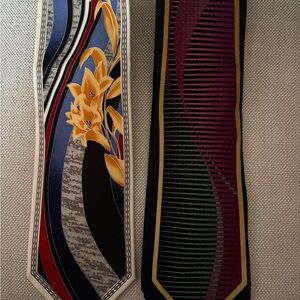 Silk Floral & Striped Neckties made Italy ( price is for the pair)